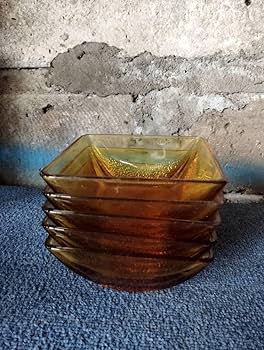 昭和アンティーク　乳白色の小鉢５個 Amazon.co.jp: レトロ ガラス 鉢 小鉢 5枚セット 琥珀色琥珀色